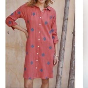 J. Jill Pure Jill Embroidered Shirtdress Size Large